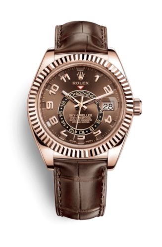 Rolex Sky-Dweller Everose / Chocolate / Alligator 326135-0001