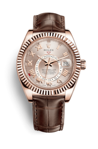 Rolex Sky-Dweller Everose / Sundust / Alligator 326135-0004