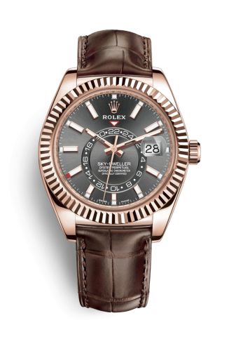 Rolex Sky-Dweller Everose / Dark Rhodium / Alligator 326135-0008