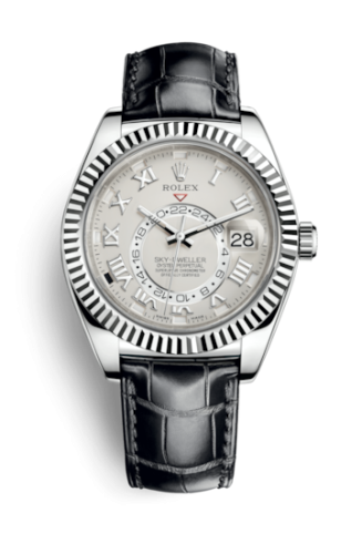Rolex Sky-Dweller White Gold / Ivory / Alligator 326139-0004