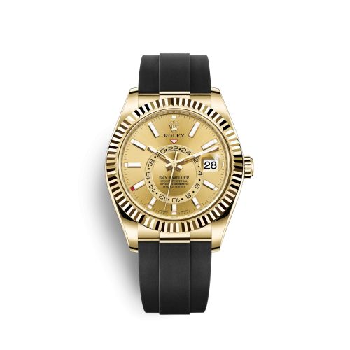 Rolex Sky-Dweller Yellow Gold / Champagne / Oysterflex 326238-0007
