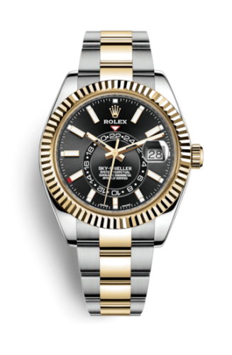 Rolex Sky-Dweller Stainless Steel / Yellow Gold / Black 326933-0002