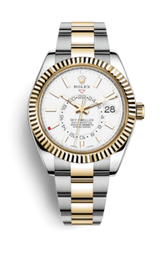 Rolex Sky-Dweller Stainless Steel / Yellow Gold / White / Oyster 326933-0009