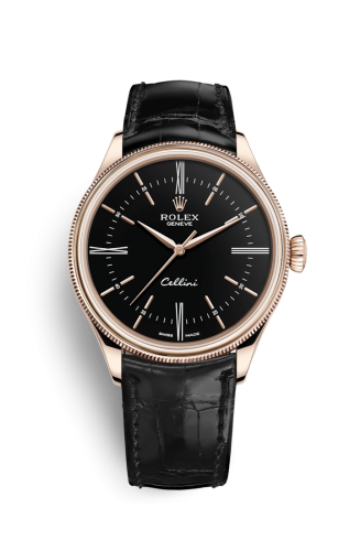 Rolex Cellini Time Everose / Black / Alligator Black 50505-0009