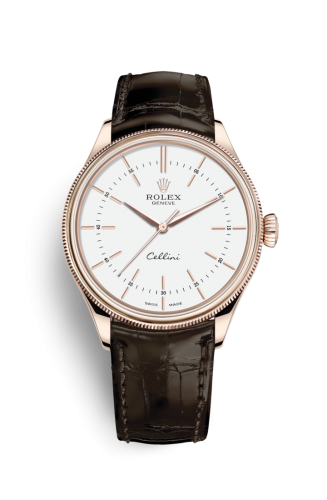 Rolex Cellini Time Everose / White / Alligator Brown 50505-0020