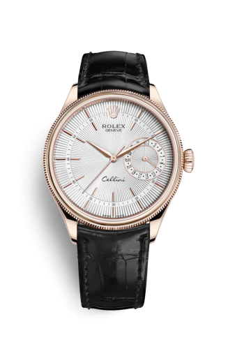 Rolex Cellini Date Everose / Silver / Alligator 50515-0009