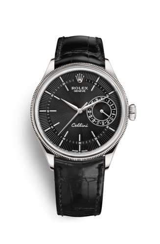 Rolex Cellini Date White Gold / Black / Alligator Black 50519-0007