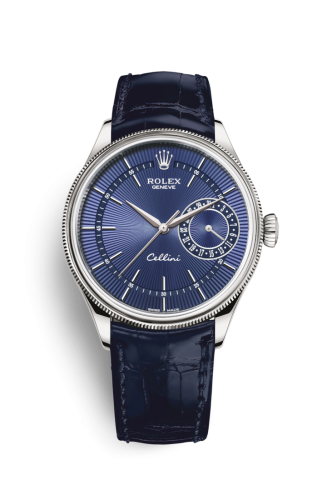 Rolex Cellini Date White Gold / Blue / Alligator Blue 50519-0011