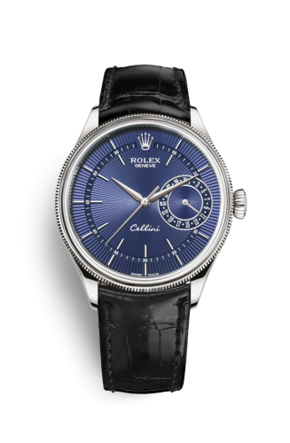Rolex Cellini Date White Gold / Blue / Alligator Black 50519-0013