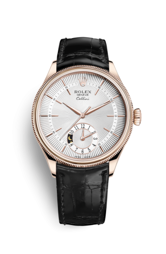 Rolex Cellini Dual Time Everose / Silver / Alligator Black 50525-0009