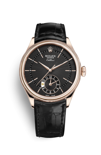 Rolex Cellini Dual Time Everose / Black / Alligator Black 50525-0011