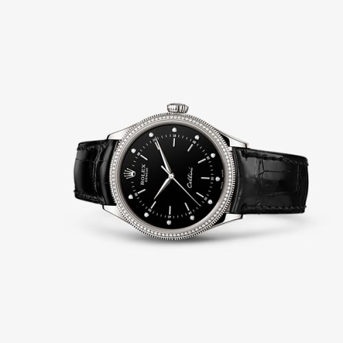 Rolex Cellini Time White Gold / Diamond / Black 50609RBR-0007