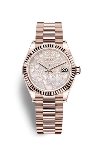 Rolex Datejust 31 Rose Gold / Fluted / Butterfly / President 78275-0021