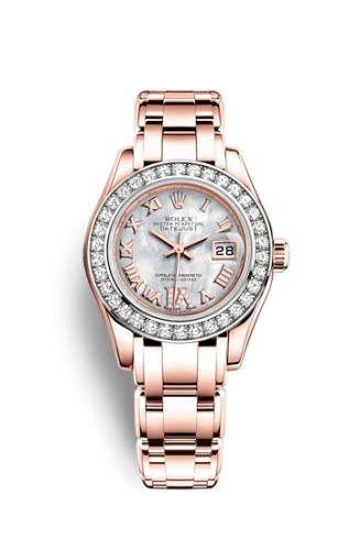 Rolex Datejust Pearlmaster 29 Everose Diamond / MOP Roman 80285-0009