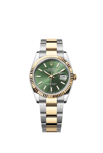 Rolex Datejust 36 Stainless Steel - Yellow Gold - Fluted / Olive / Oyster M126233-0058