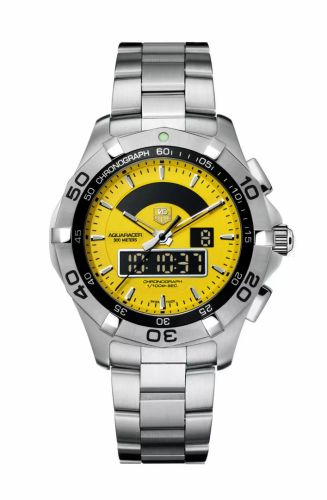 TAG Heuer Aquaracer 300M Chronotimer Stainless Steel / Yellow / Bracelet CAF1011.BA0821