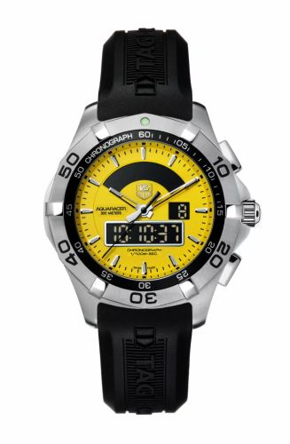 TAG Heuer Aquaracer 300M Chronotimer Stainless Steel / Yellow / Rubber CAF1011.FT8011