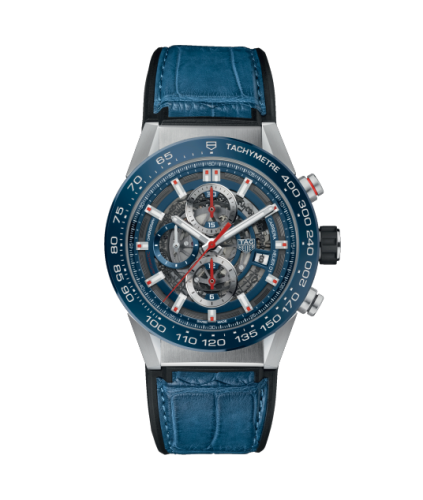 TAG Heuer Carrera Calibre Heuer 01 43 Stainless Steel / Blue Ceramic / Alligator CAR201T.FC6406