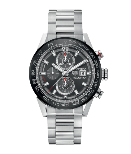 TAG Heuer Carrera Calibre Heuer 01 43 Stainless Steel / Grey / Bracelet CAR201W.BA0714