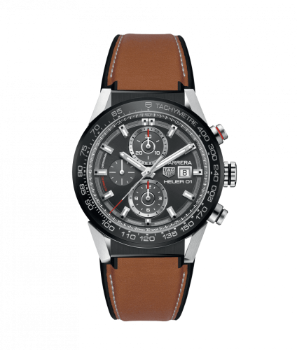 TAG Heuer Carrera Calibre Heuer 01 43 Stainless Steel / Grey / Calf CAR201W.FT6122