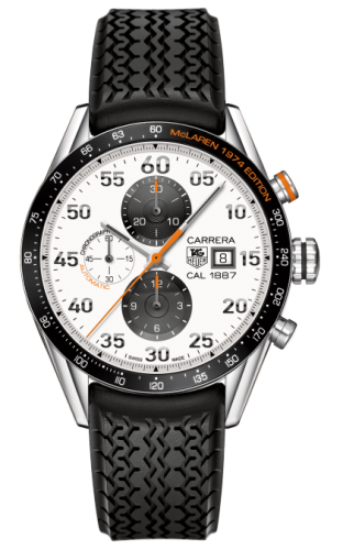 TAG Heuer Carrera Calibre 1887 43 Stainless Steel / White / McLaren 1974 Edition CAR2A12.FT6033