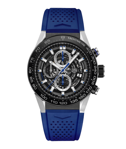 TAG Heuer Carrera Calibre Heuer 01 45 Stainless Steel / Skeleton / Rubber / Blue Touch CAR2A1T.FT6052