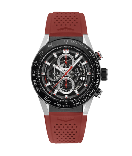 TAG Heuer Carrera Calibre Heuer 01 45 Stainless Steel / Skeleton / Rubber / Red Touch CAR2A1Z.FT6050