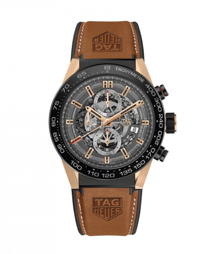 TAG Heuer Carrera Calibre Heuer 01 45 Rose Gold / Ceramic / Skeleton / Rubber CAR2A5C.FT6125