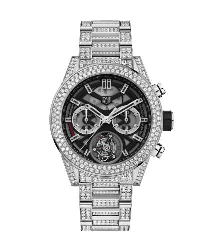 TAG Heuer Carrera Calibre Heuer 02T 45 Chronograph Tourbillon Titanium / Stainless Steel / Diamond / Bracelet CAR5A1Z.BA0510