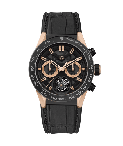 TAG Heuer Carrera Calibre Heuer 02T 45 Chronograph Tourbillon Titanium / Ceramic / Rose Gold / Alligator CAR5A5Y.FC6377
