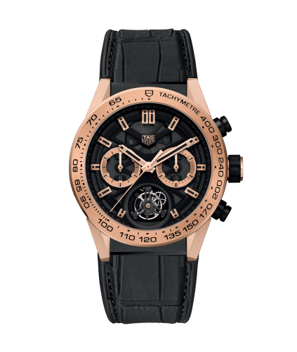TAG Heuer Carrera Calibre Heuer 02T 45 Chronograph Tourbillon Titanium / Rose Gold / Alligator CAR5A5Z.FC6377