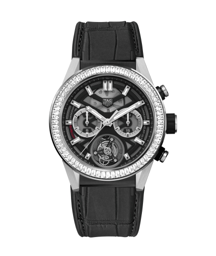 TAG Heuer Carrera Calibre Heuer 02T 45 Chronograph Tourbillon Titanium / Stainless Steel / Baguette / Alligator CAR5A81.FC6377