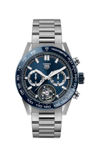 TAG Heuer Carrera Calibre Heuer 02T 45 Chronograph Tourbillon Titanium / Blue CAR5A8C.BF0707