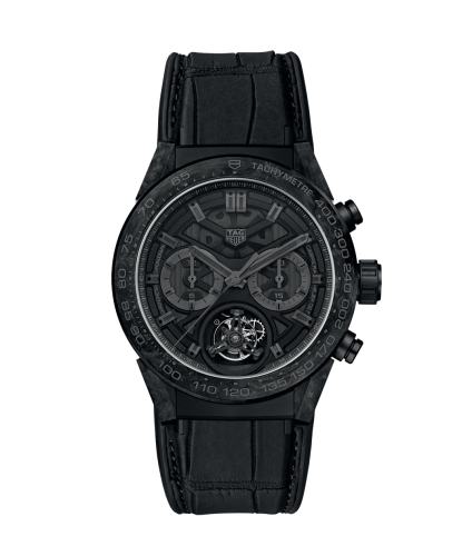 TAG Heuer Carrera Calibre Heuer 02T 45 Chronograph Tourbillon Carbon / Alligator CAR5A8P.FC6415