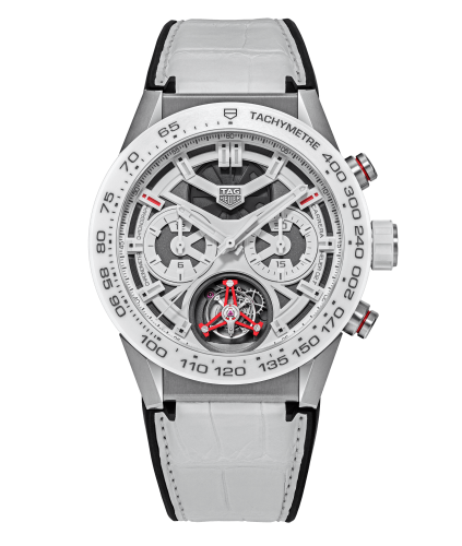 TAG Heuer Carrera Calibre Heuer 02T 45 Chronograph Tourbillon Titanium / Ceramic / Alligator / Ginza CAR5A8S.EB0136