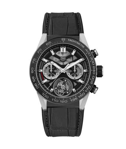 TAG Heuer Carrera Calibre Heuer 02T 45 Chronograph Tourbillon Titanium / Alligator CAR5A8Y.FC6377