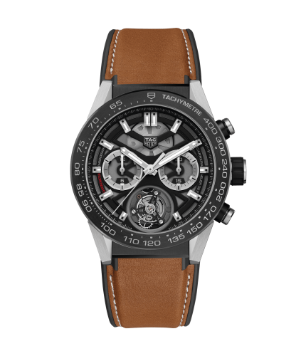 TAG Heuer Carrera Calibre Heuer 02T 45 Chronograph Tourbillon Titanium / Ceramic / Calf CAR5A8Y.FT6072