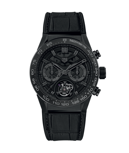 TAG Heuer Carrera Calibre Heuer 02T 45 Chronograph Tourbillon Titanium / Ceramic / Alligator / Black Phantom CAR5A8Z.FC6377