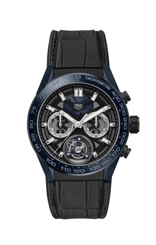 TAG Heuer Carrera Calibre Heuer 02T 45 Chronograph Tourbillon Ceramic / Stainless Steel / Alligator / Tête de Vipère CAR5A93.FC6442