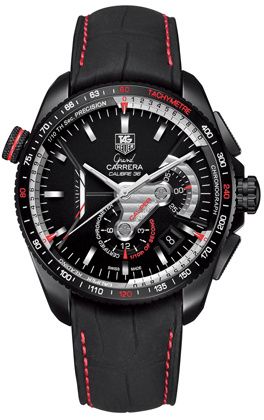 TAG Heuer Grand Carrera Calibre 36RS Caliper Chronograph PVD / Black / Alligator CAV5117.FC6237