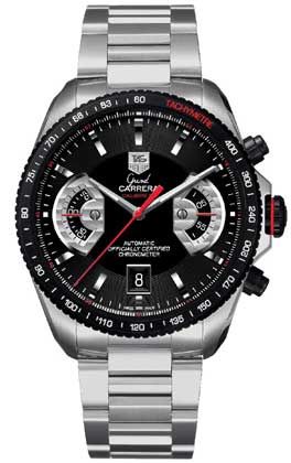 TAG Heuer Grand Carrera Calibre 17 RS 43 Stainless Steel - Titanium / Black / Bracelet CAV511C.BA0904