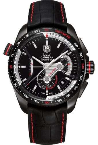 TAG Heuer Grand Carrera Calibre 36RS Caliper Chronograph Titanium PVD / Black / Alligator CAV5185.FC6237