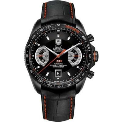 TAG Heuer Grand Carrera Calibre 17 RS2 Titanium PVD / Black - Red / Alligator CAV518K.FC6268