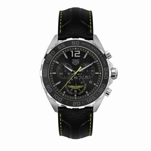 TAG Heuer Formula 1 Chronograph Quartz 43 Stainless Steel / Aston Martin / Calf CAZ101P.FC8245