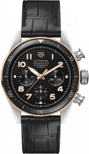 TAG Heuer Autavia Heuer 02 Isograph Stainless Steel / Rose Gold / Black / Strap CBE5150.FC8280