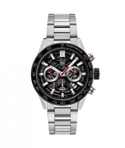 TAG Heuer Carrera Calibre Heuer 02 43 Stainless Steel / Black Ceramic / Skeleton / Bracelet CBG2010.BA0662