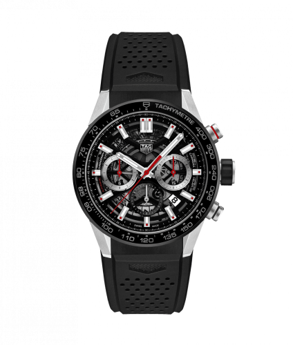TAG Heuer Carrera Calibre Heuer 02 43 Stainless Steel / Black Ceramic / Skeleton / Rubber CBG2010.FT6143