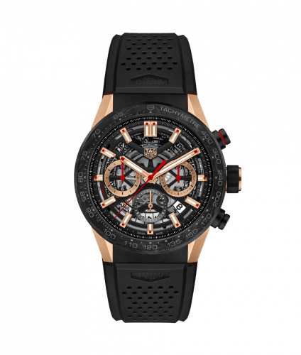 TAG Heuer Carrera Calibre Heuer 02 43 Rose Gold / Carbon / Skeleton / Rubber CBG2052.FT6143