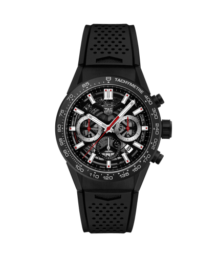 TAG Heuer Carrera Calibre Heuer 02 43 Black Ceramic / Skeleton / Rubber CBG2090.FT6145