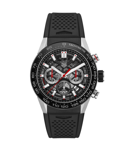 TAG Heuer Carrera Calibre Heuer 02 45 Stainless Steel / Black Ceramic / Skeleton / Rubber CBG2A10.FT6168